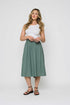 Lina-Stretch Eyelet Midi Skirt